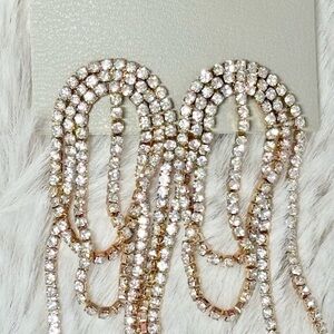 Urban Outfitters Waterfall Rhinestone Crystal Earrings